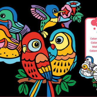 Coloriage velours bébés oiseaux