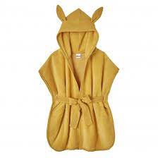Peignoir bambou et gaze moutarde