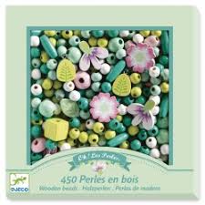Perles bois feuilles et fleurs x450