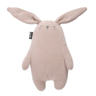 Doudou lapin rose en tricot