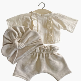 Ensemble Lili shorty en plumetis et molleton lin