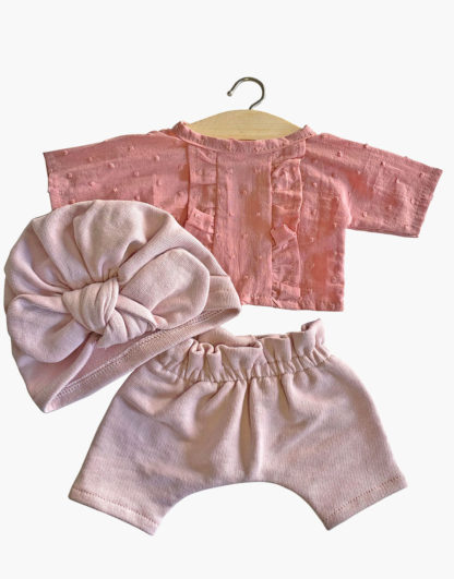 Ensemble Lili shorty en plumetis et molleton pétale