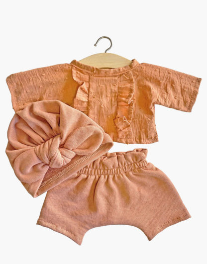 Ensemble Lili shorty en plumetis et molleton cassonade