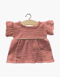 Robe Daisy avec passepoil en double gaze rosethé