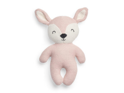 Peluche tricot faon rose
