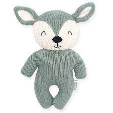 Peluche tricot faon vert
