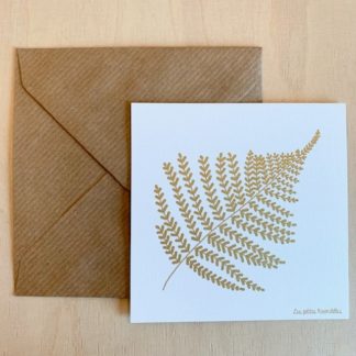 Carte fougère 10x10cm + enveloppe
