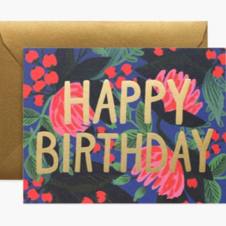Carte Floral foil Birthday