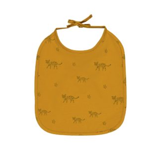 Bavoir leopard moutarde