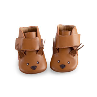Chaussons cuir écureuil camel 0/6m