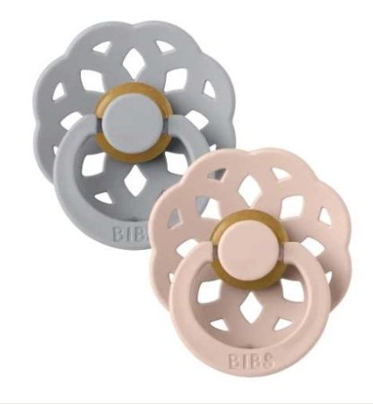 Tétine Bibs bohème T1 gris nuage/rose poudré