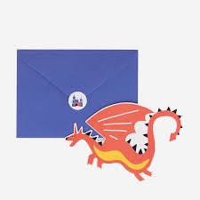 Carte invitation dragon x8