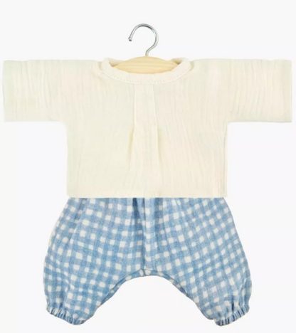 Babies: Ensemble Mao Vichy bleu/écru