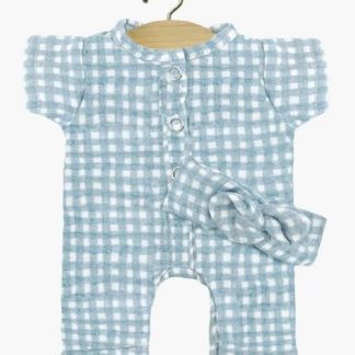 Babies: Combinaison Lili + headband vichy bleu