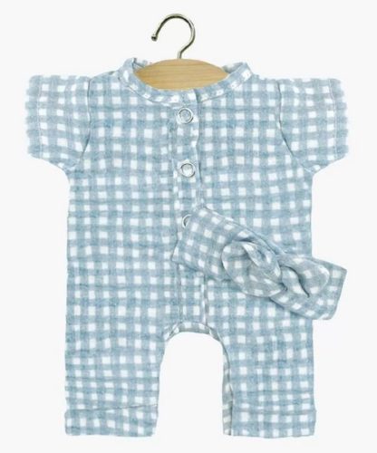 Babies: Combinaison Lili + headband vichy bleu