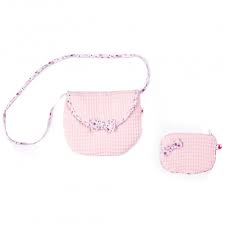 Sac + porte monnaie nid d'abeille blush