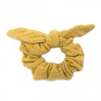 Chouchou gaze de coton moutarde