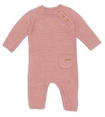 Combinaison en tricot rose T62