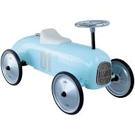 Porteur vintage métal bleu tendre