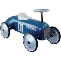Porteur voiture vintage bleu pétrole