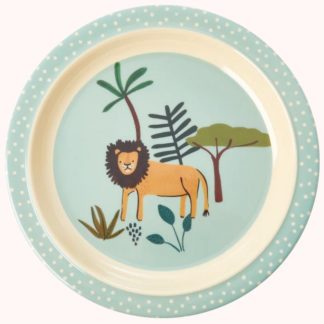 Assiette jungle animal blue