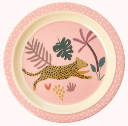 Assiette jungle animal pink