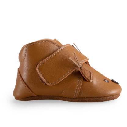Chaussons cuir écureuil camel 18/24m – Image 2