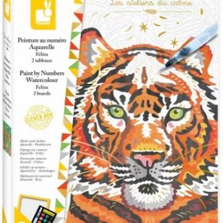 Peinture au numéro aquarelle félins x2