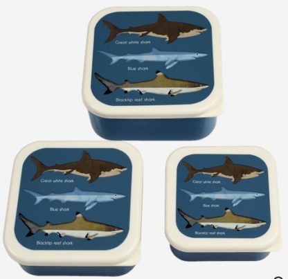 Set de 3 boîtes à goûter requins