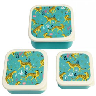 Set de 3 boîtes à goûter léopards