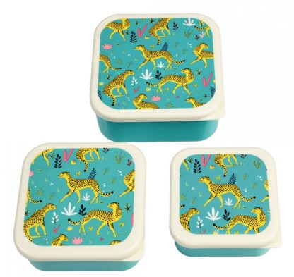 Set de 3 boîtes à goûter léopards