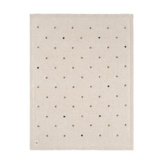Couverture beige à pois en coton bio