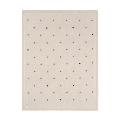 Couverture beige à pois en coton bio