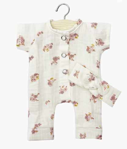 Babies: combinaison Lili + headband Fleurs roses