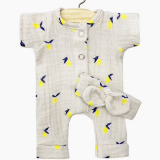 Babies: combinaison Lili + headband citron