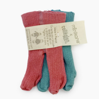 Lot de 2 collants rose litchi/lagon