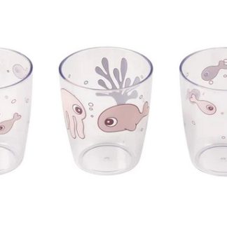 Lot de 3 verres rose: Amis de la mer