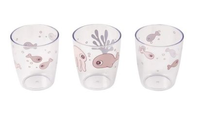 Lot de 3 verres rose: Amis de la mer