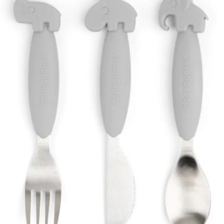 Couverts métal gris