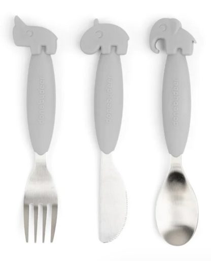 Couverts métal gris