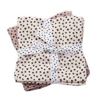 Lot de 2 langes à pois rose