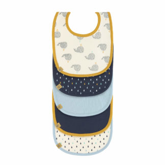 Lot de 5 bavoirs éponge petite baleine