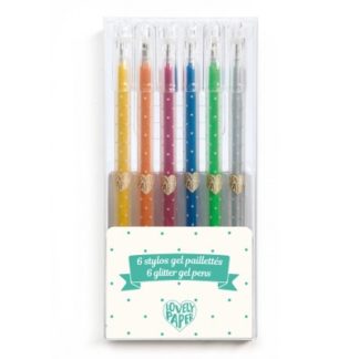 Stylos gel paillettés x6