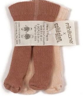 Lot de 2 collants bois de rose/ sorbet