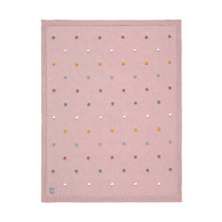 Couverture rose à pois en coton bio