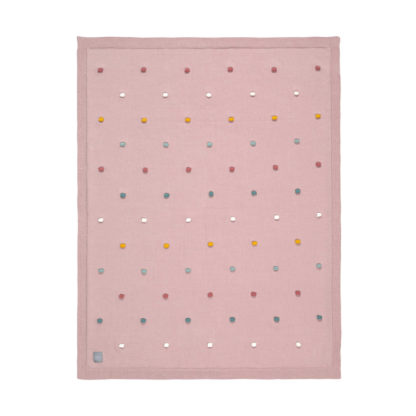 Couverture rose à pois en coton bio