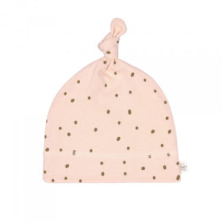 Bonnet bébé rose à pois