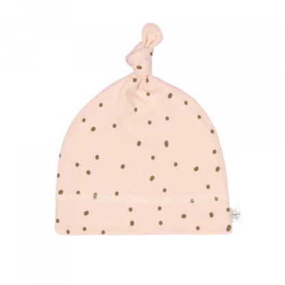 Bonnet bébé rose à pois