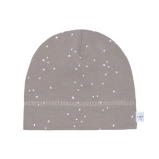 Bonnet bébé beige à pois
