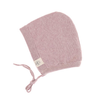Béguin en tricot rose 2-6 mois